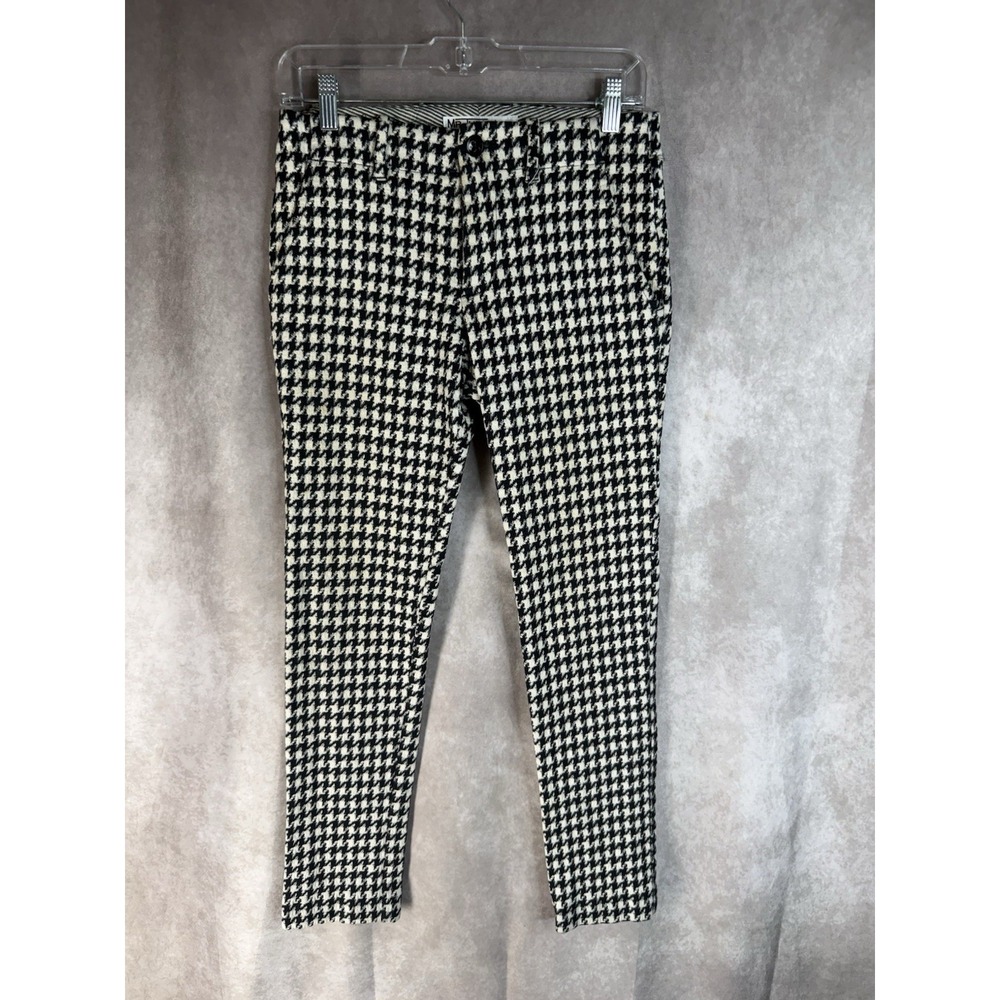 Mr. Turk Houndstooth Slash Pockets Trouser Pants In Black White Men's Size 28